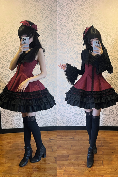 Dark Tailored Slim Gothic Lolita Dress + Outerwear