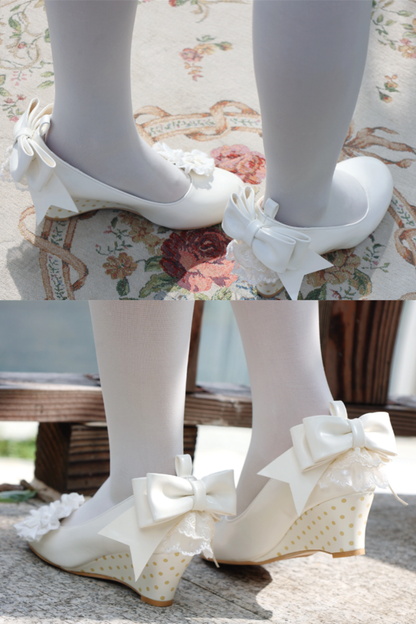 Retro Polka Dot Heart Lolita Sweet Shoes