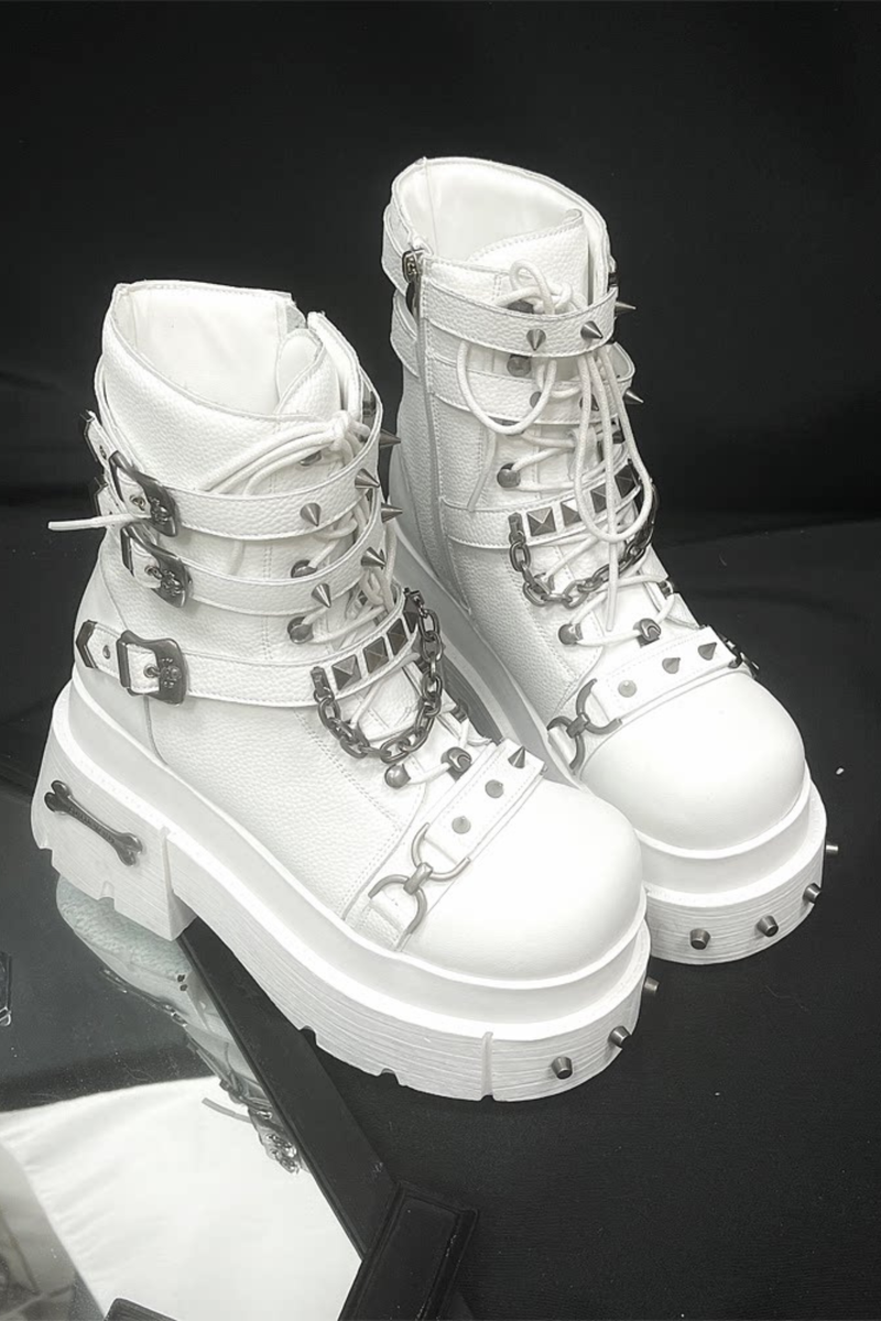 Leather Punk Platform Boots