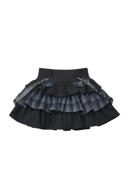Cat Ear Jacket + Tiered Skirt + Top + Striped Leg Warmers