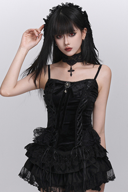Ghost Girl Gothic Puffy Skirt + Camisole + Short Outer