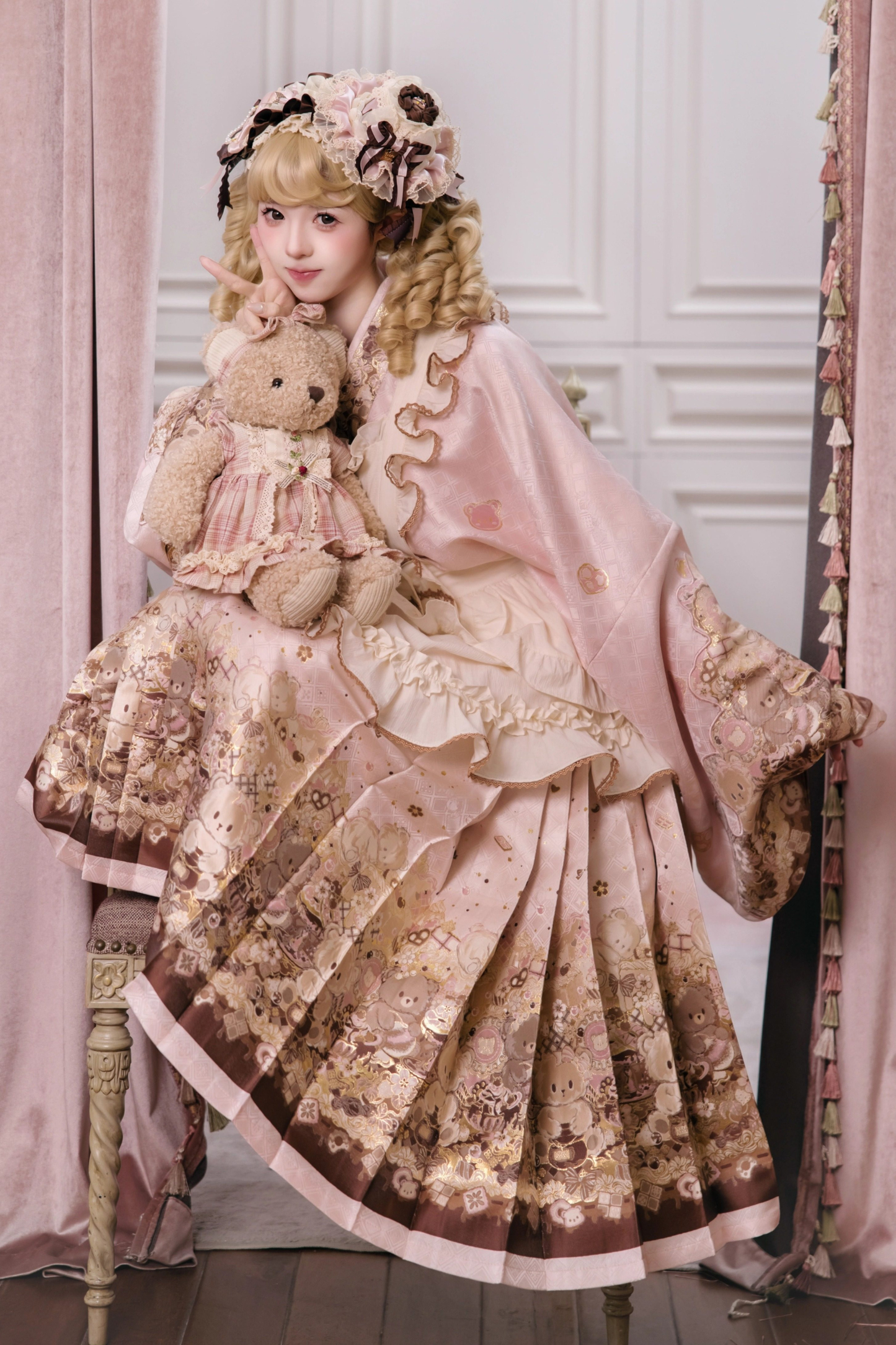 Little Bear Dessert House Dress + Skirt + Apron + Brooch + Overskirt