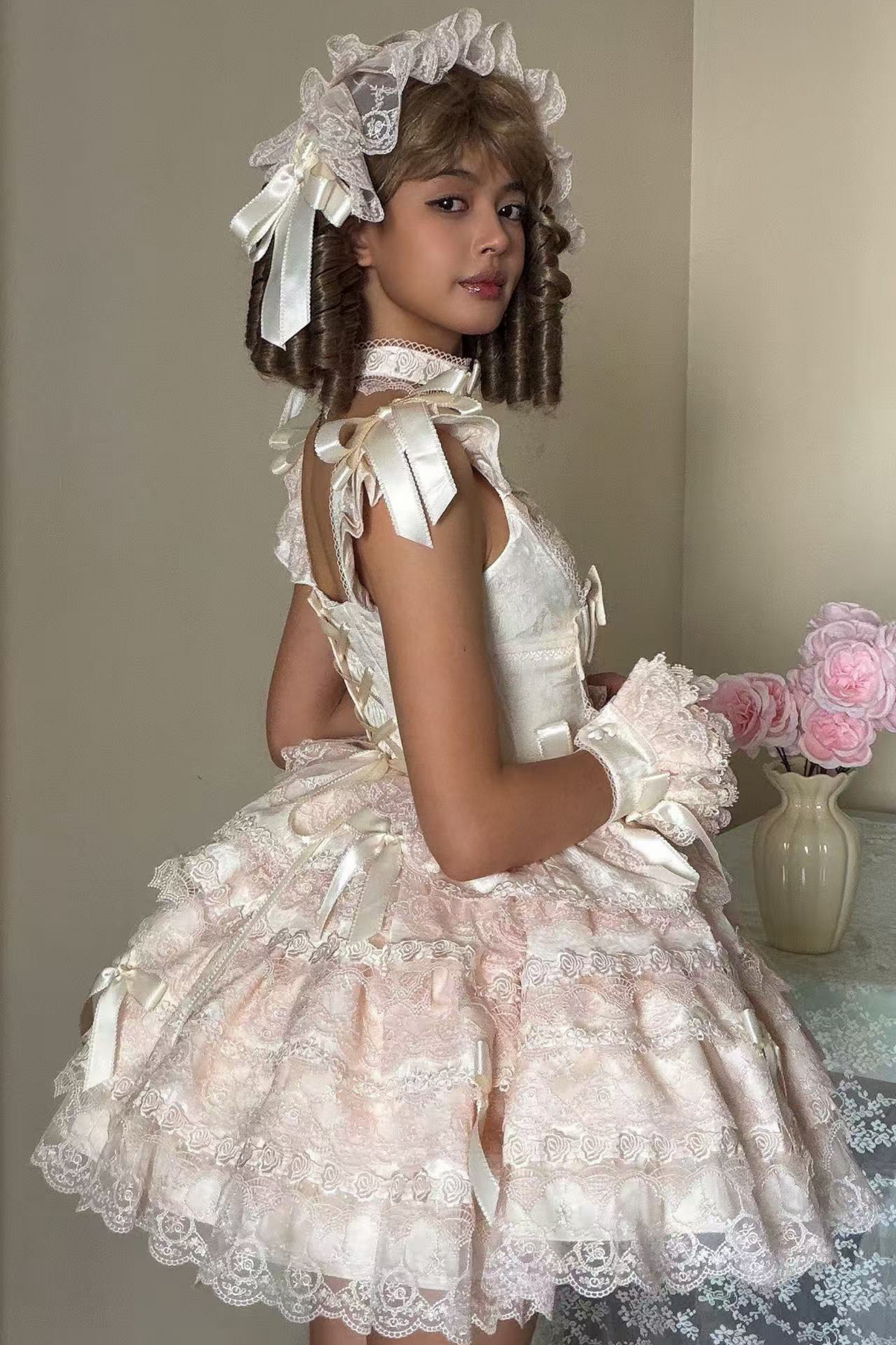 [pre-order] Princess Ballet Tiered Lolita Dress + Headband + Necklace + Sleeves + Tail