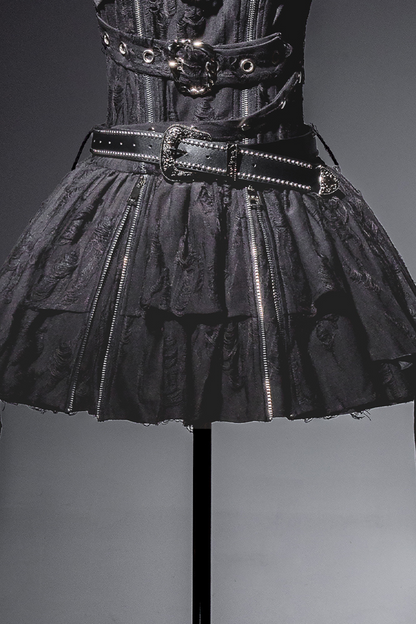 [pre-order] Dark Gothic Style Sleeveless Dress + Belt