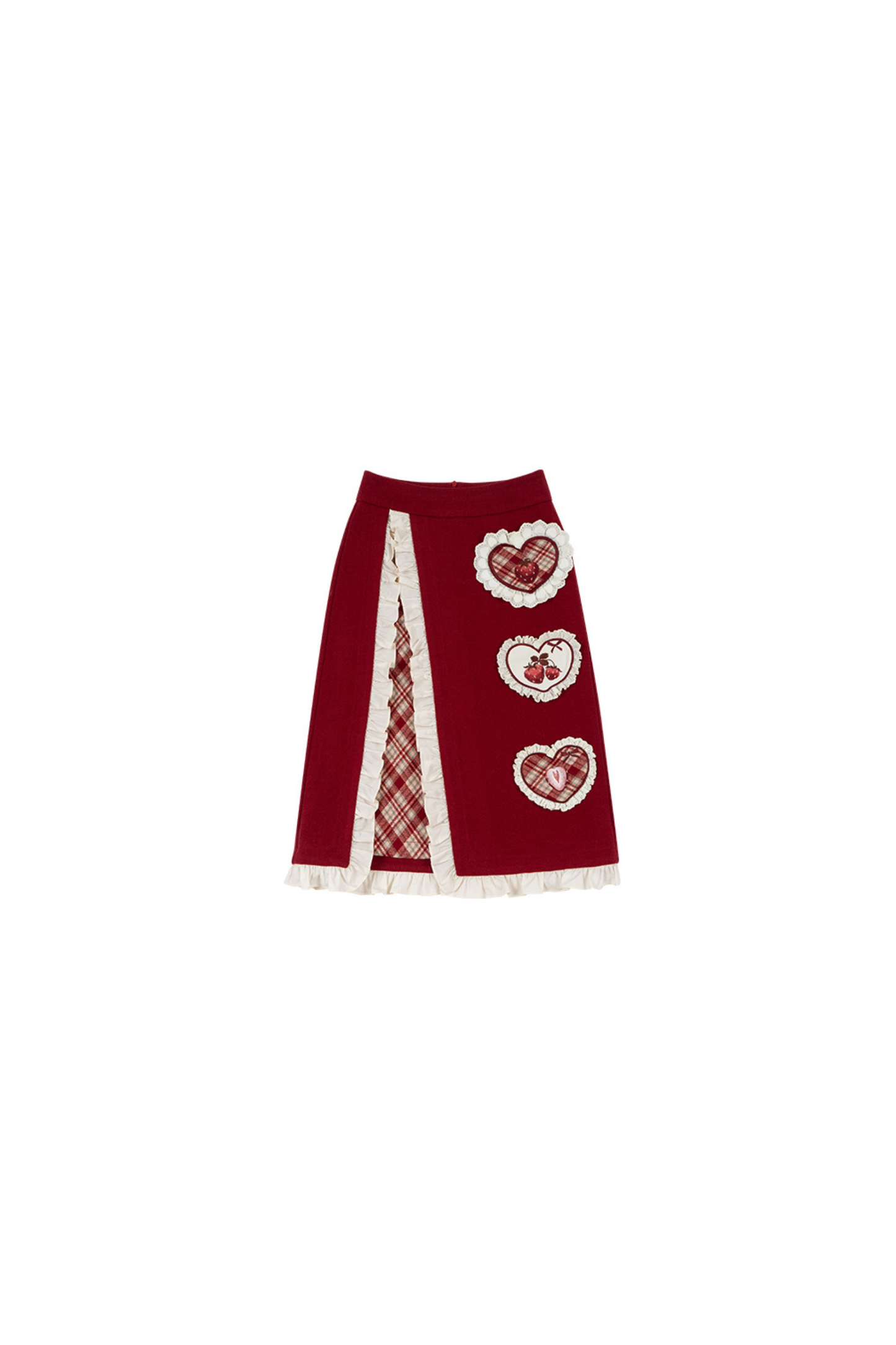 Strawberry Cream Cardigan + Skirt + High Neck Top + Hairpin