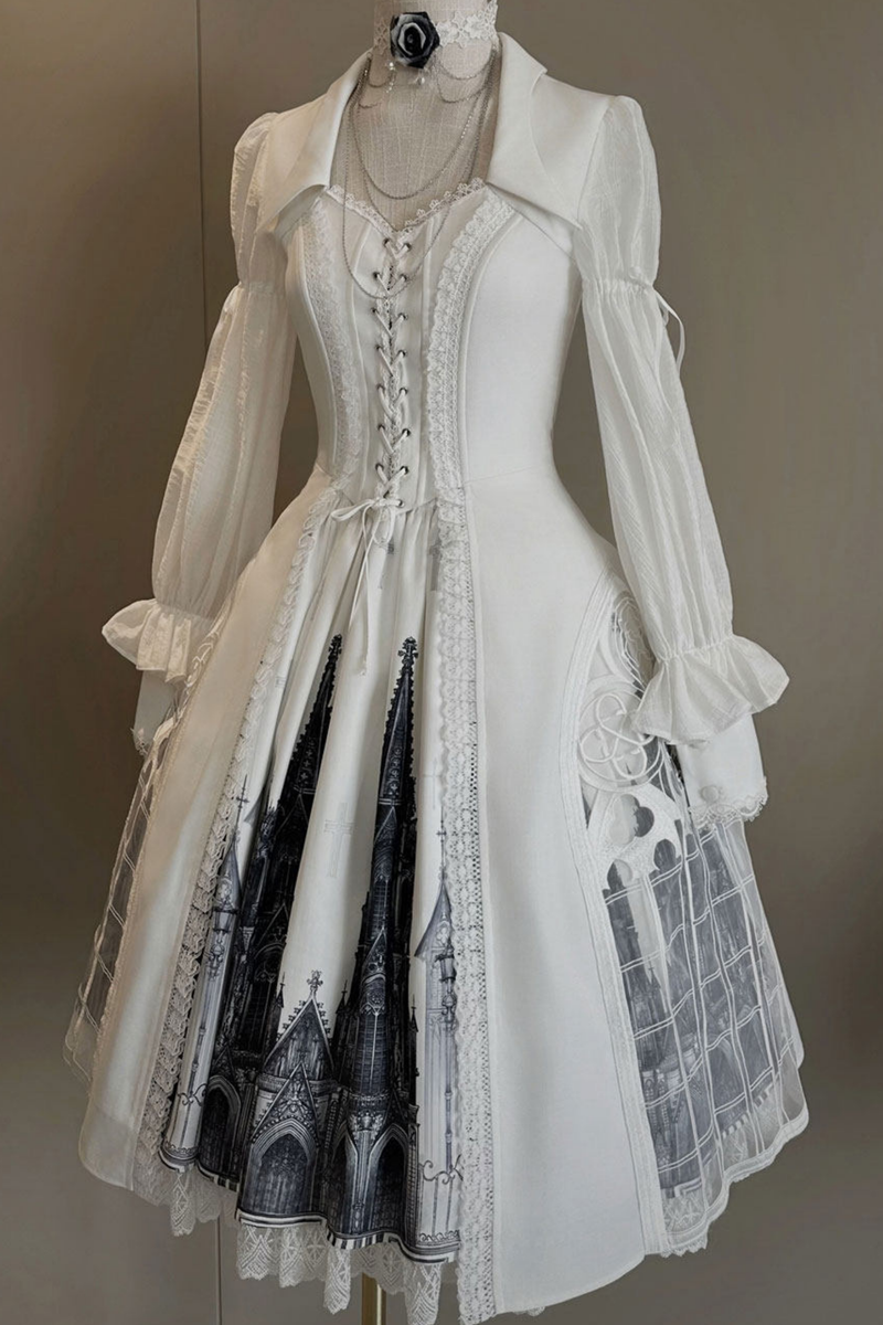 Gothic Lolita Jumper Skirt + Dark Top + Girdle