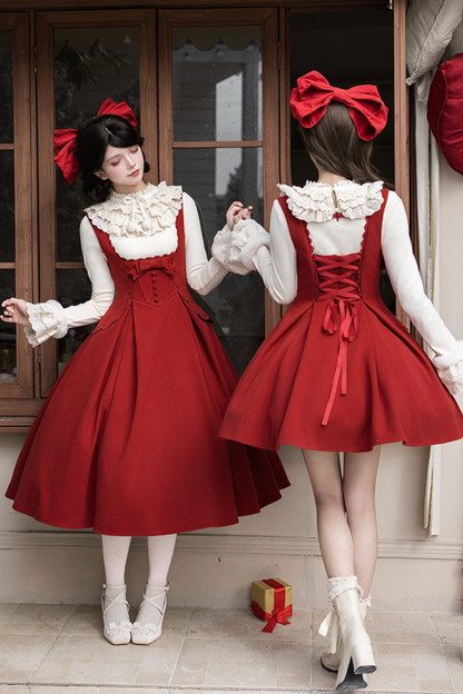 Velvet Rose Suspender Dress + Top + Bow
