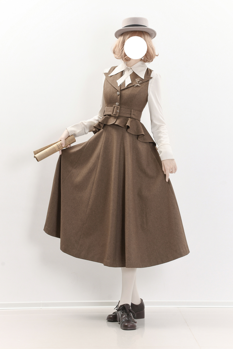 Umbrella Style Trailing Vest + Long Skirt + Short Skirt