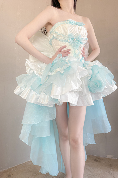 [pre-order] Paraiba Tourmaline Rose Long Tail Beauty Dress Set