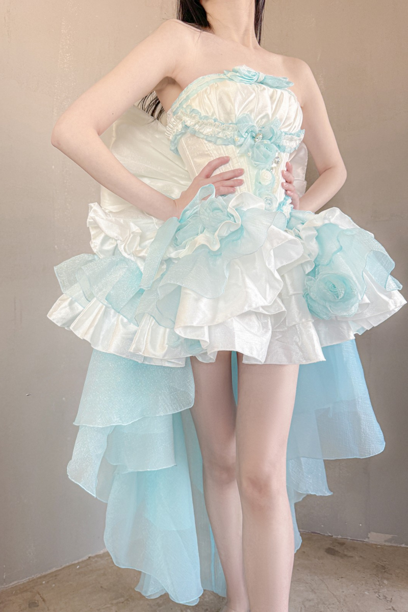 [pre-order] Paraiba Tourmaline Rose Long Tail Beauty Dress Set