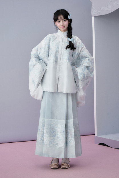 Water Mist Pure Chinese-style Jacket + Skirt + Overskirt