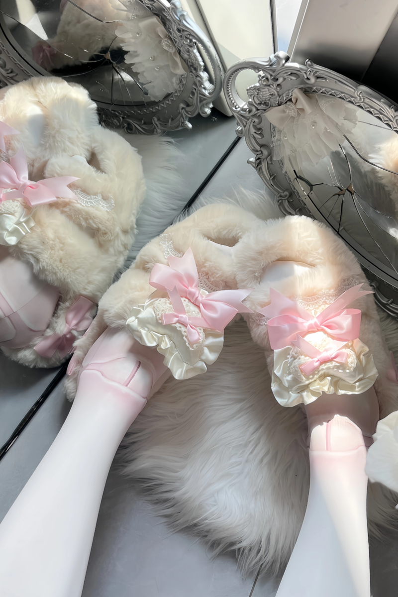 Bunny Fur Lolita Slippers