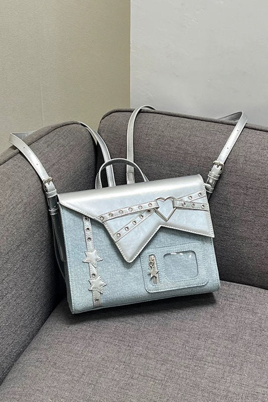 Silver Rivet Denim Bag