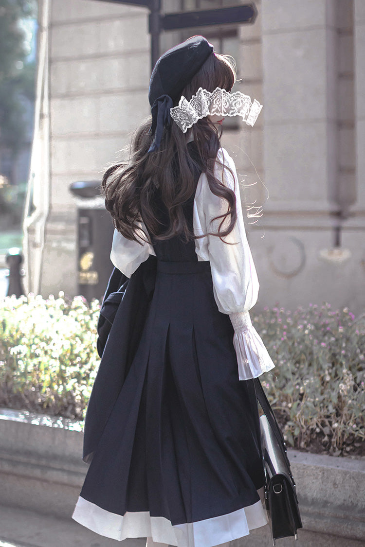 Blue Sleeveless Classic College Style Lolita Jumper Dress