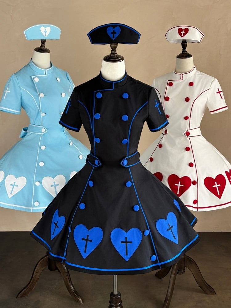 [pre-order Deadline: May 4] Heart Cross Nurse Cosplay Lolita Dress