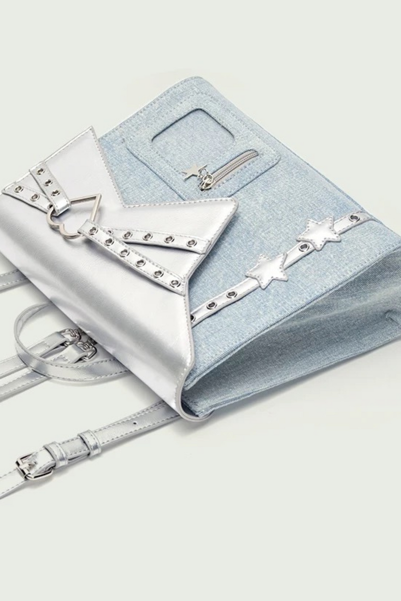 Silver Rivet Denim Bag