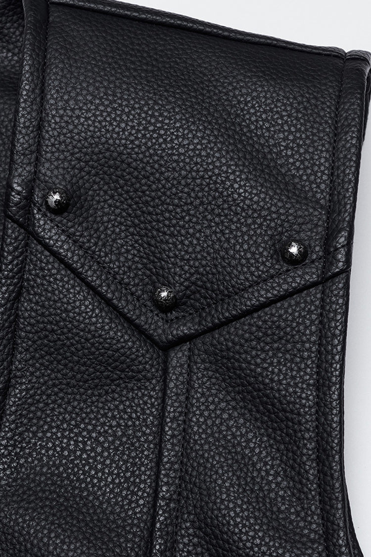 Black Rivet Buckle Gothic Vest