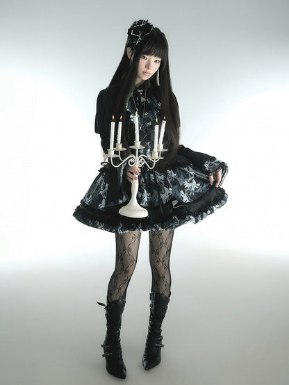[pre-order Deadline: May 13] Bone Iris Gothic Black Ruffle Shirt + Corset Skirt + Accessories