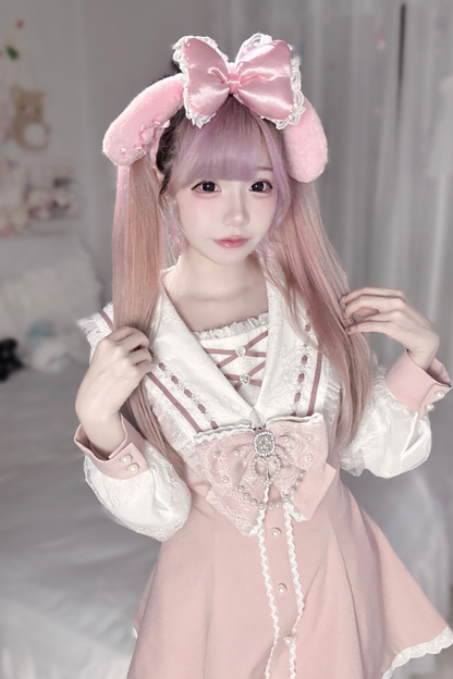 Jirai Sweetheart Peplum Top + Shorts