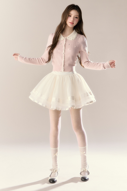 Sweet Island Doll Cardigan + Tight Skirt