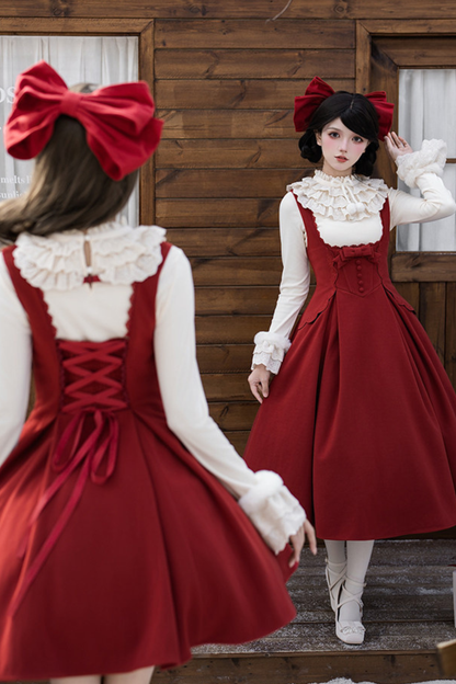 Velvet Rose Suspender Dress + Top + Bow