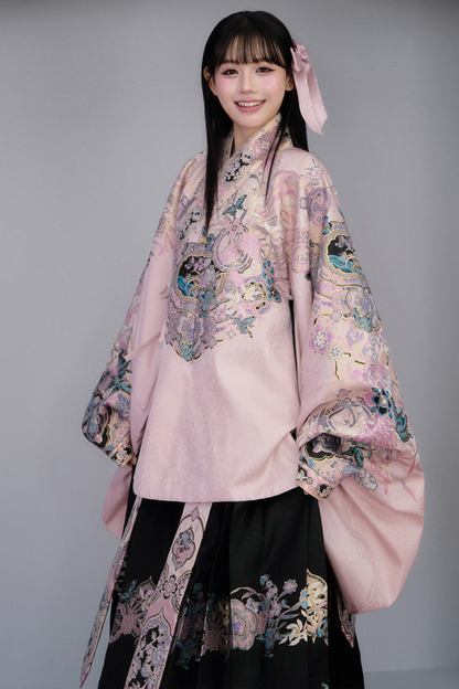 Sweet Chinese-style Jacket + Pleated Skirt + Accessories