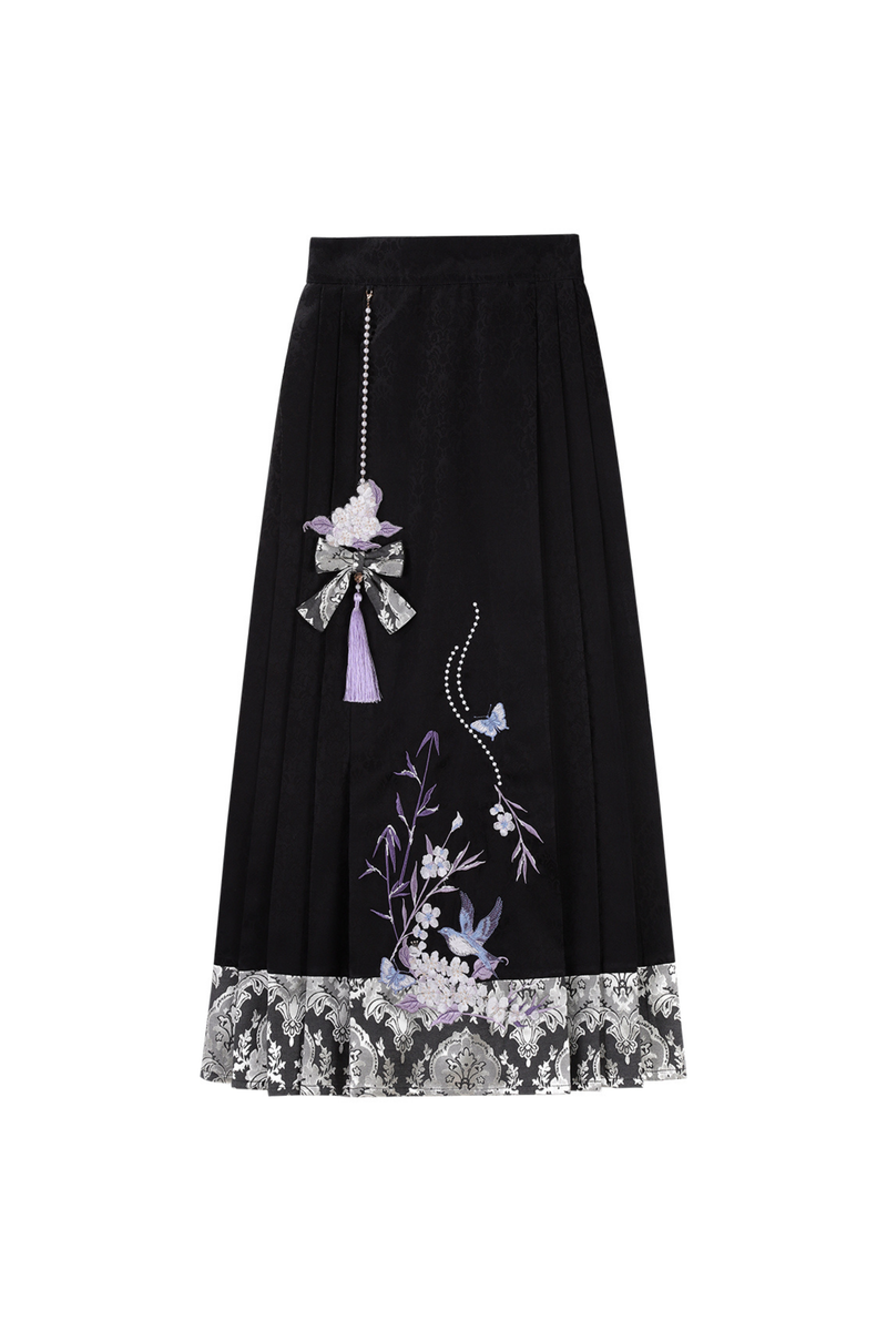 Dark Knight Chinese-style Top + Vest + Skirt