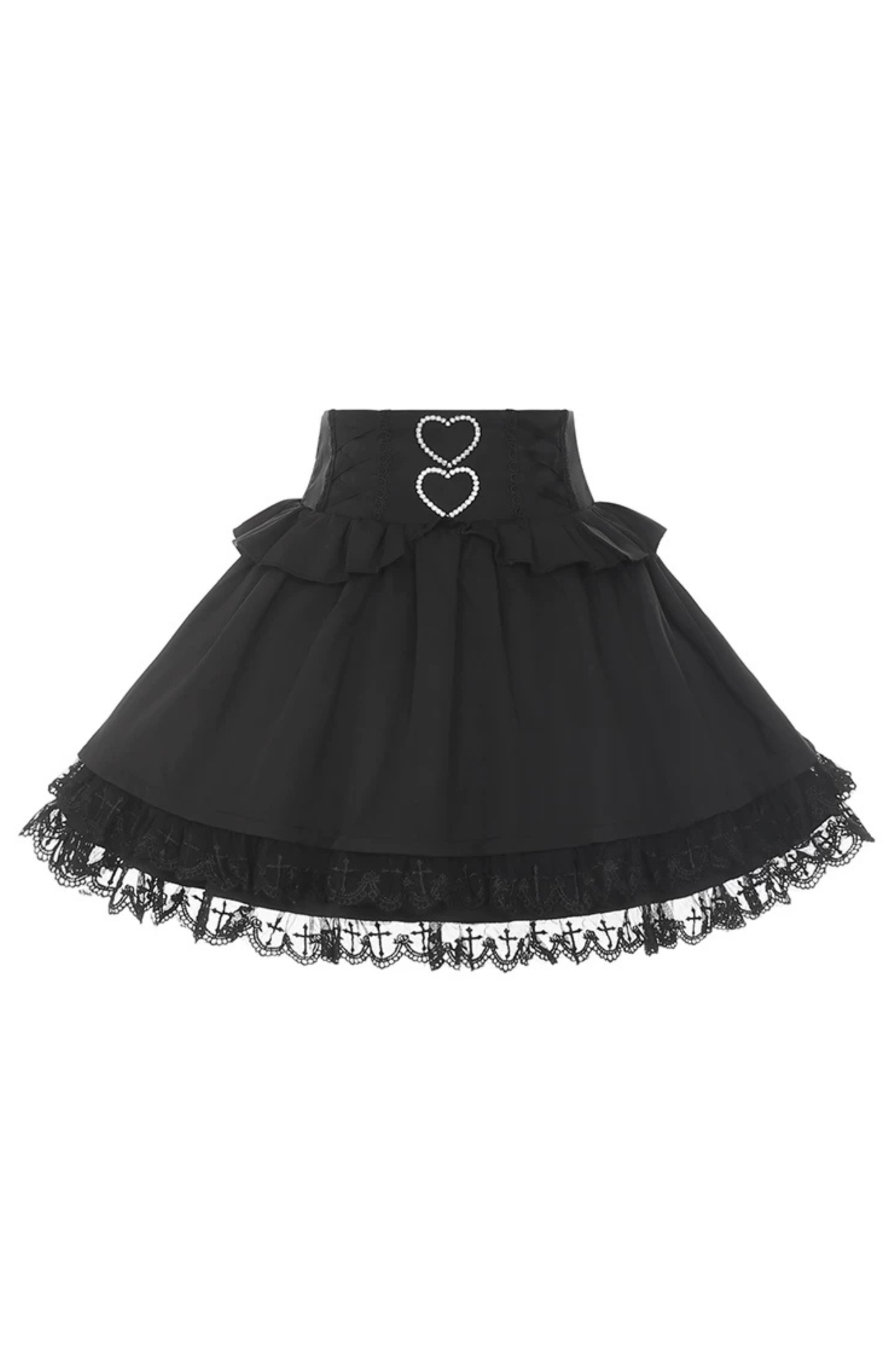 Lace Dark Shirt + Flare Skirt