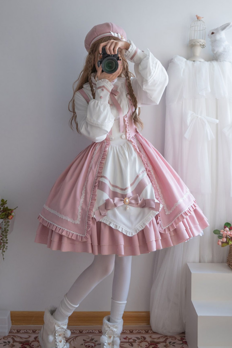 Pure Sweet Lolita Jumper Skirt + Hat + Headband
