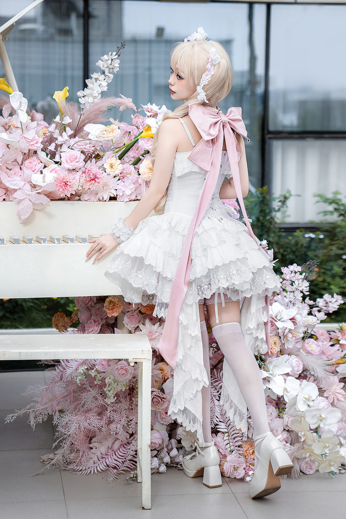 Ribbon Ballet Light Suspender Lolita Skirt Set