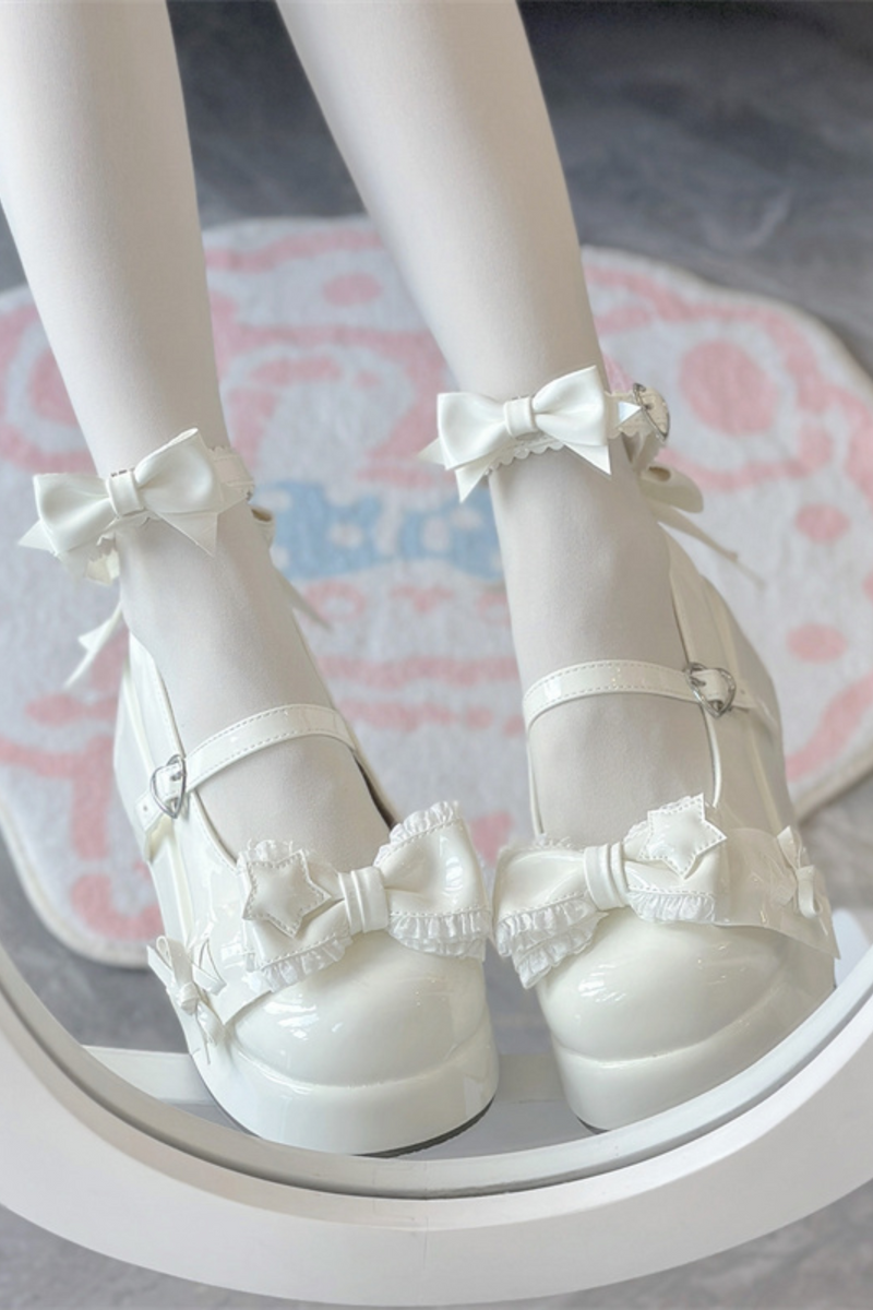 Biscuit Lolita Ruffle Ribbon Shoes