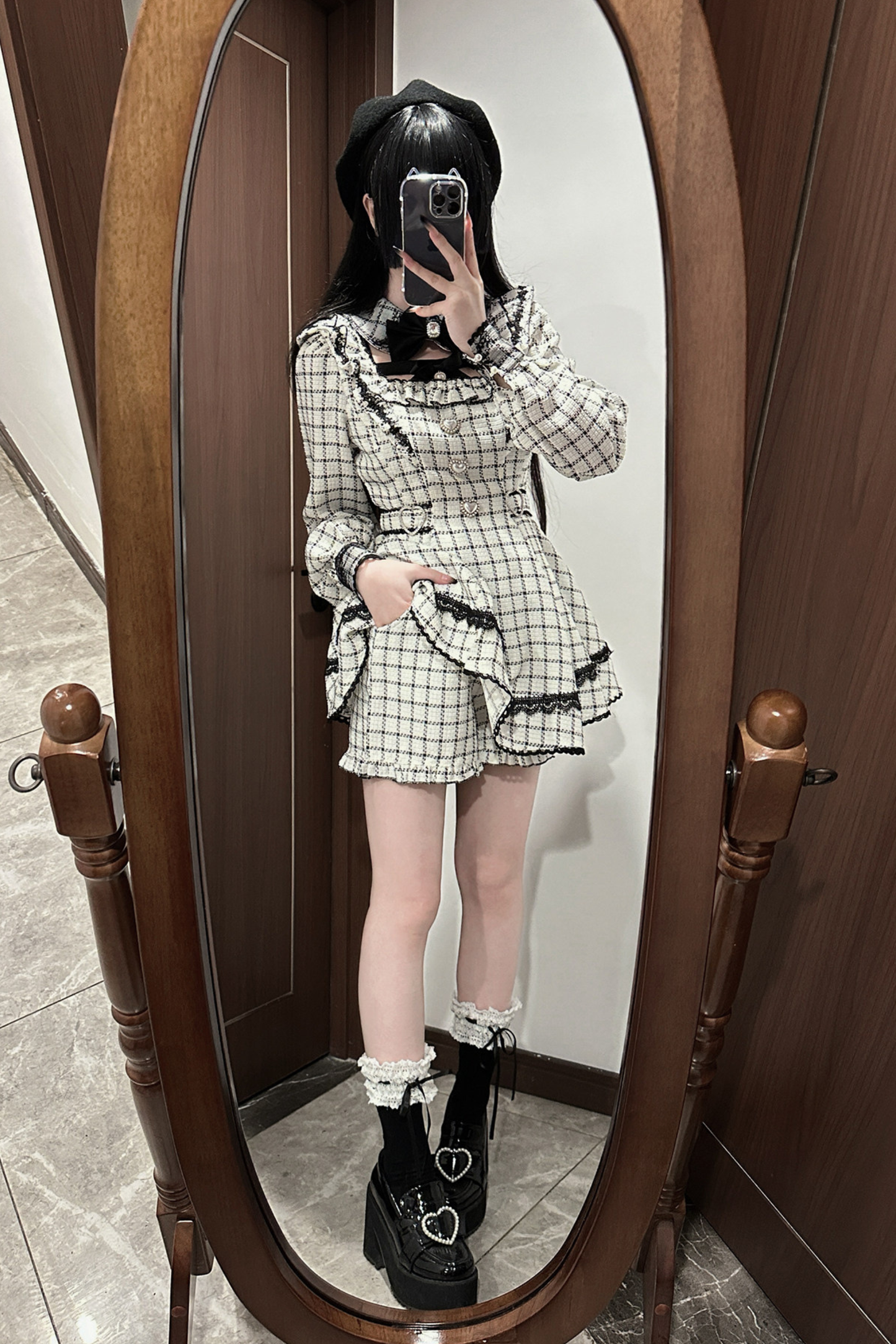 Plaid Dark Jirai Dress + Shorts