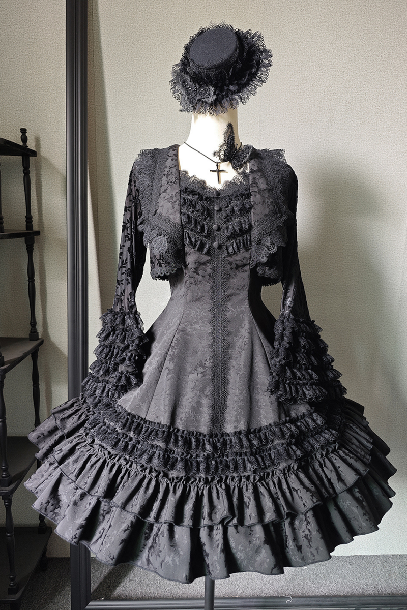 Dark Tailored Slim Gothic Lolita Dress + Outerwear
