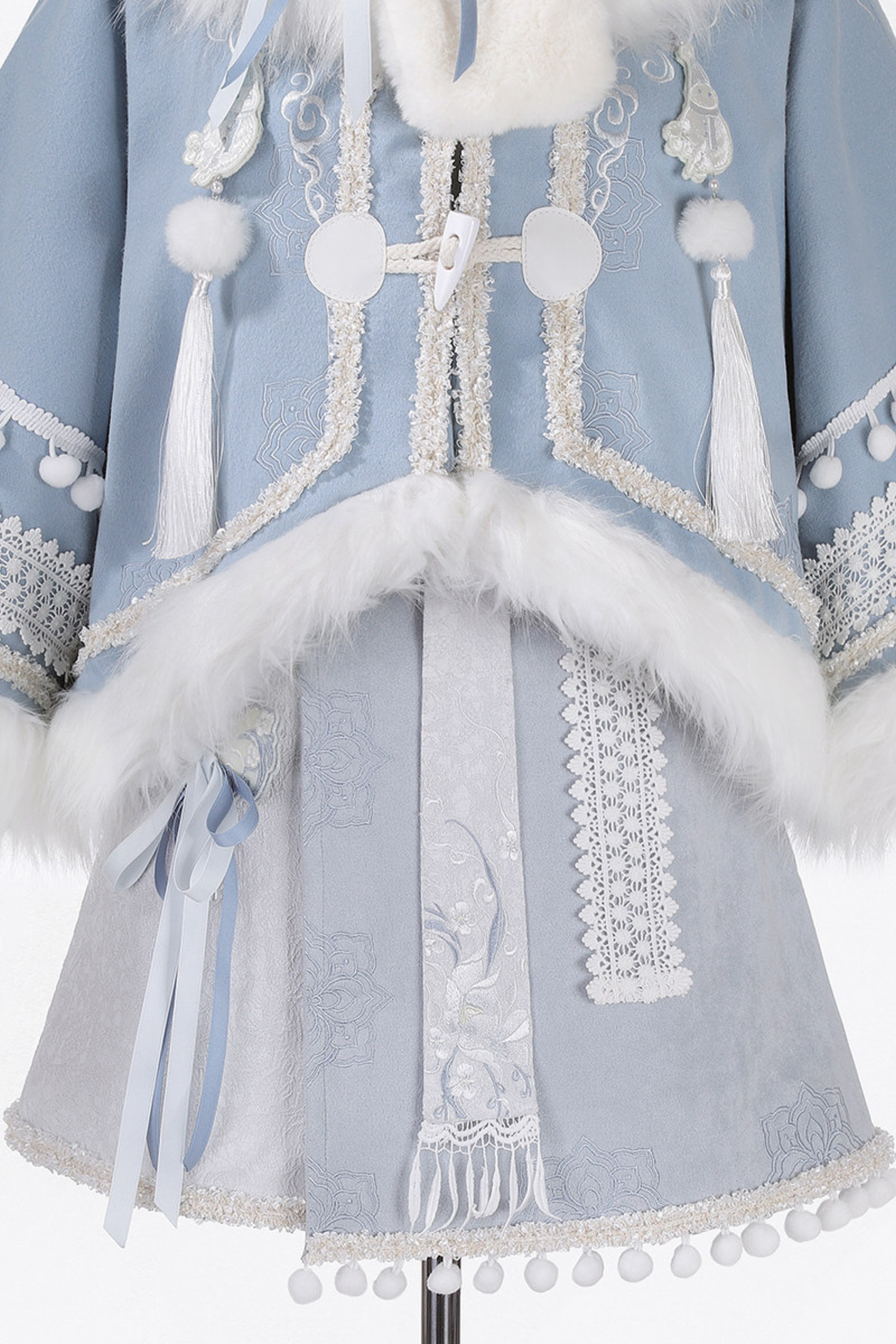 China Snow Lolita Jacket + Top + Skirt + Scarf