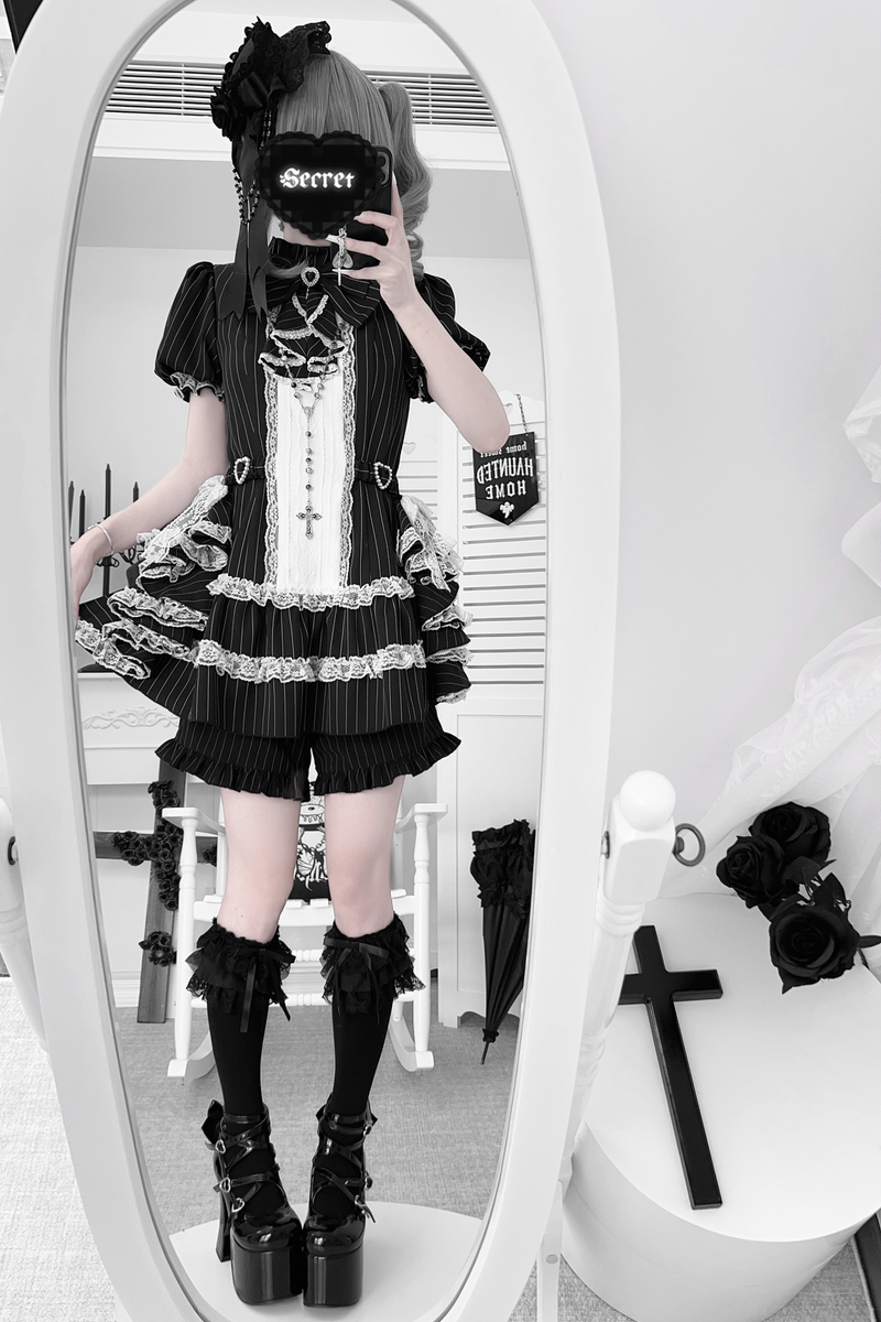 Puff Sleeve Gothic Style Top + Pants