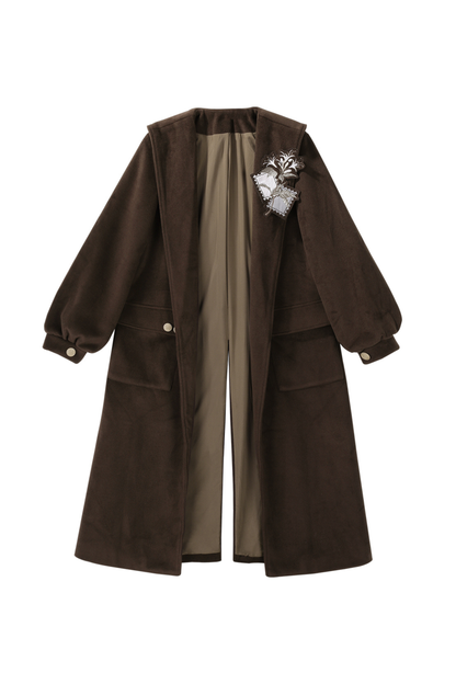 Retro Long Coat + Skirt + Shirt + Vest