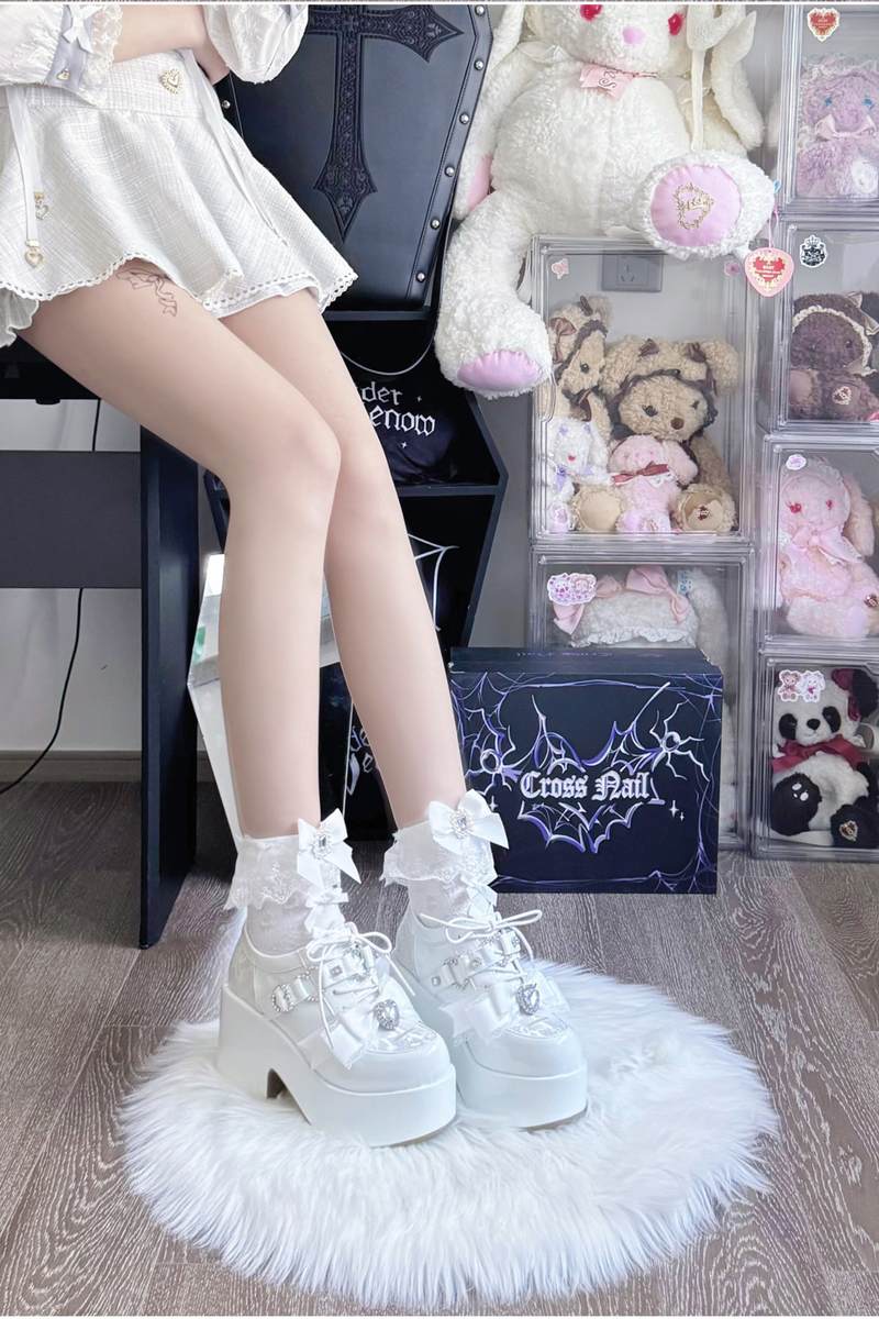 Dark Sweet Love Ribbon Shoes