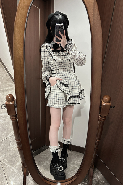 Plaid Dark Jirai Dress + Shorts