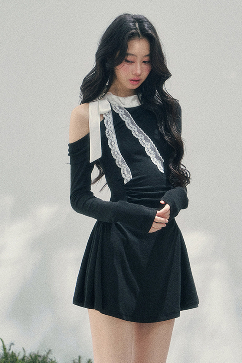 French Lace Off Shoulder Dress
