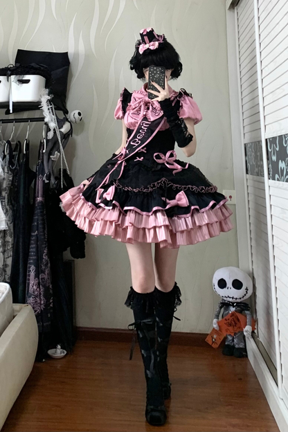 [pre-order Deadline: March 10] Candy Heartbeat Lolita Shirt + Jumper Skirt + Hat + Ribbon