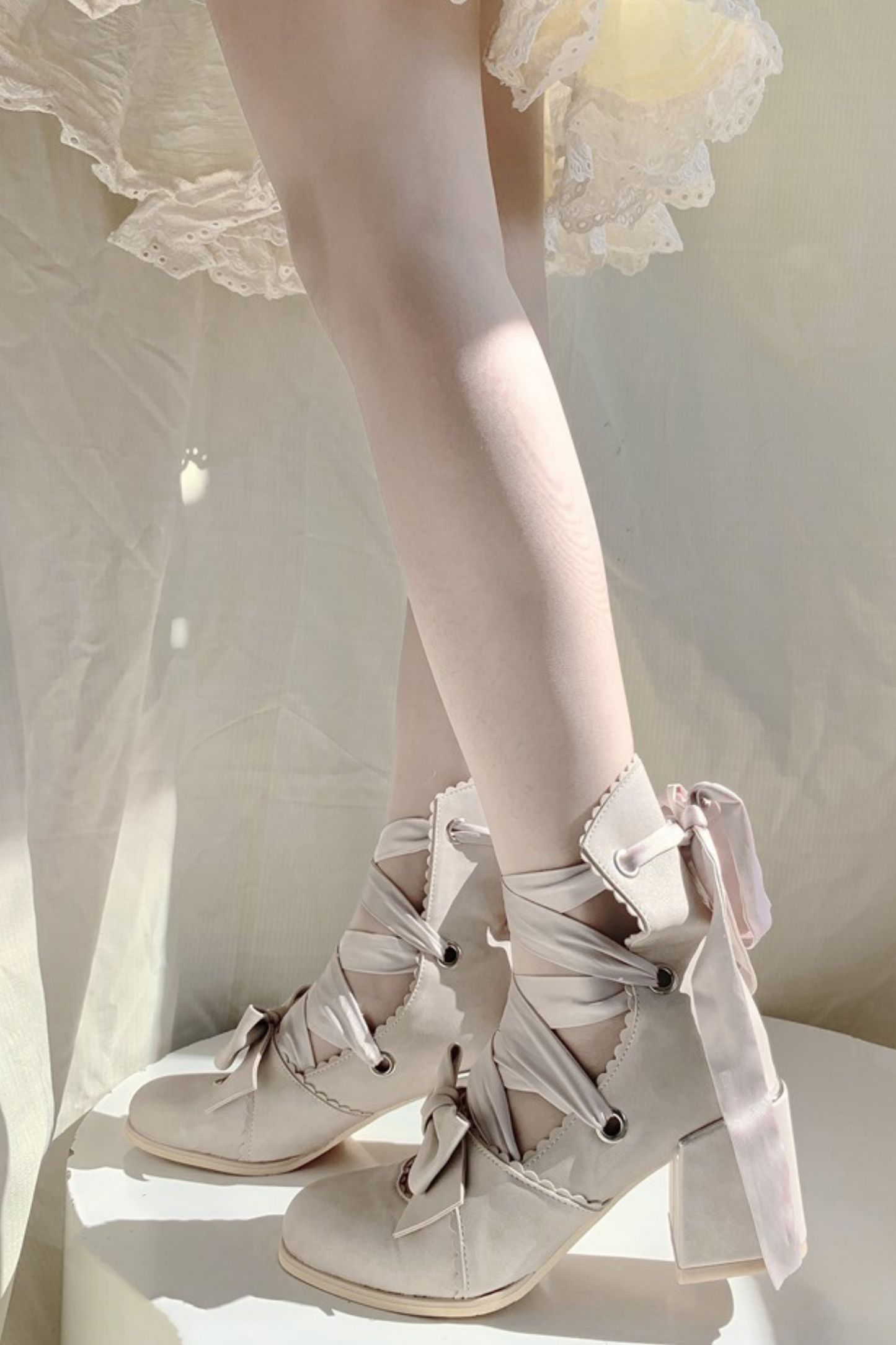 Ribbon Lace-up Lolita Shoes