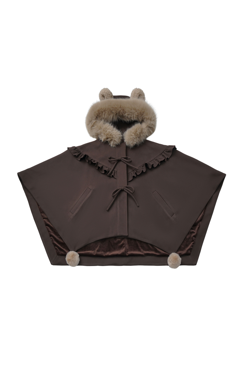 Velvet Bear Hooded Cape + Top + Suspender Skirt + Leg Covers