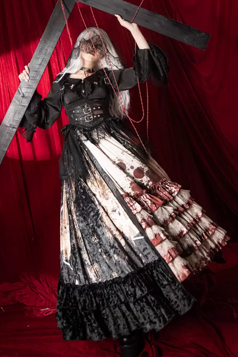 Gothic Lolita Dark Jumper Skirt + Shirt