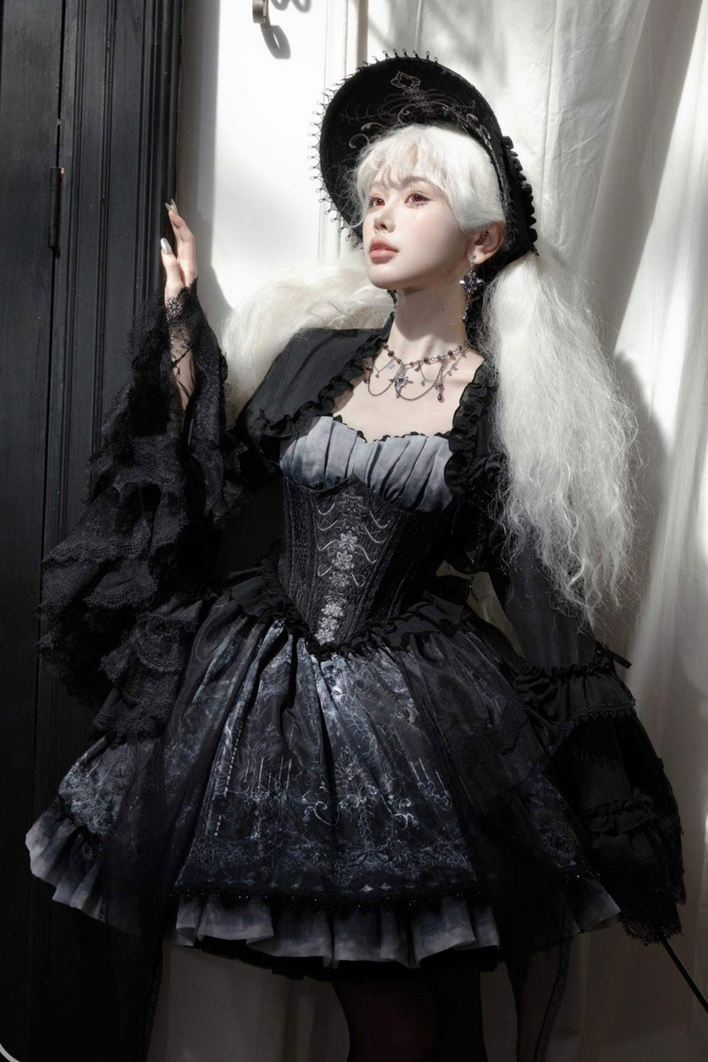 Gothic Lolita Jumper Skirt + Jacket + Skirt + Shirt + Corset + Accessories