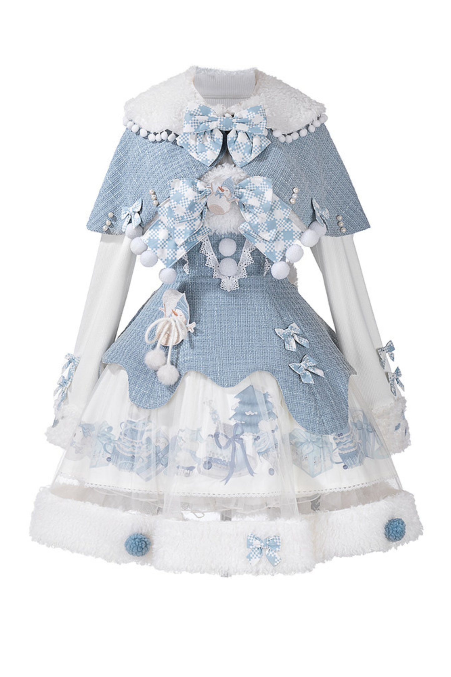 Snow Island Lolita Dress + Top + Shawl