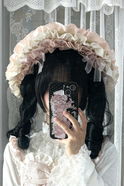 Layered Ruffle Sweet Princess Lolita Jumper Skirt + Tail + Headband + Cape + Bonnet
