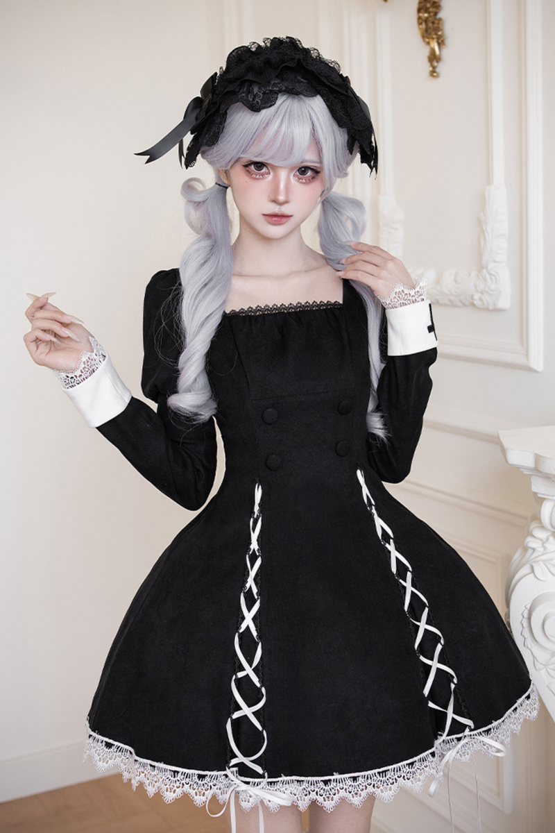 Mermaid Dress + Lace-up Short Dress + Cloak + Collar + Ribbon Brooch