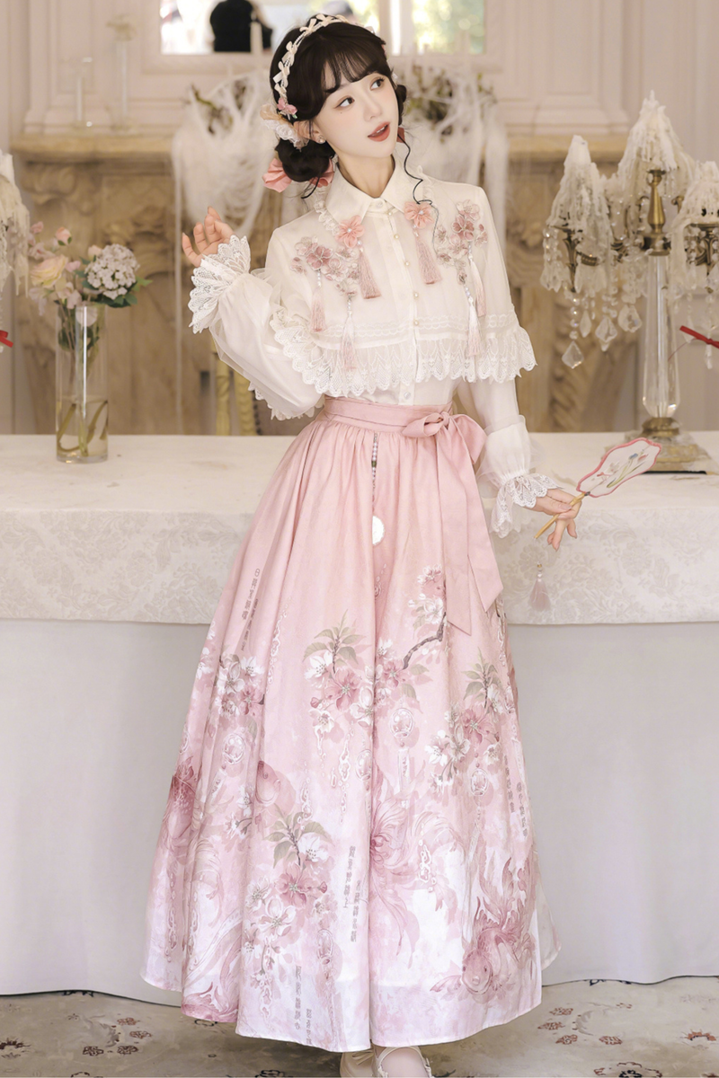 Sweet Flower Shawl + Blouse + Skirt