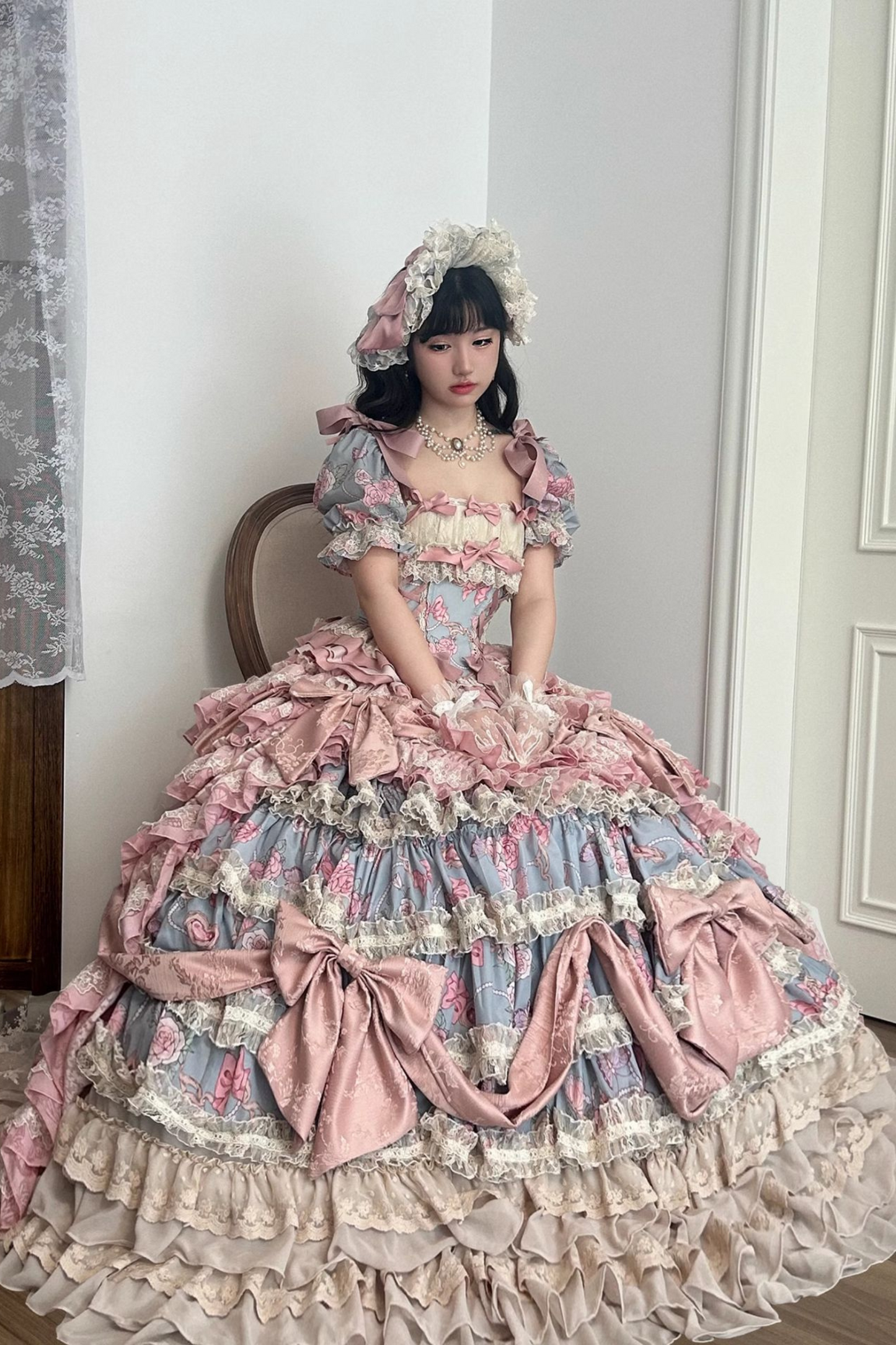 Jewel Rose Flower Marriage Lolita Set