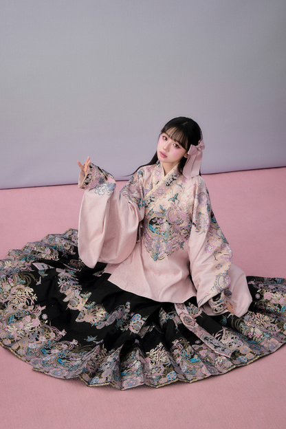 Sweet Chinese-style Jacket + Pleated Skirt + Accessories